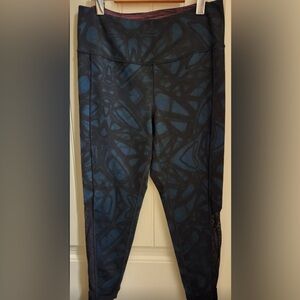 Reversible Nola Multicolor Striped Leggings with Mesh Insert Size XL